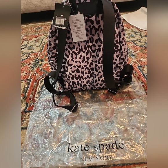 kate spade Lilac Leopard Print Backpack - Picture 7 of 9